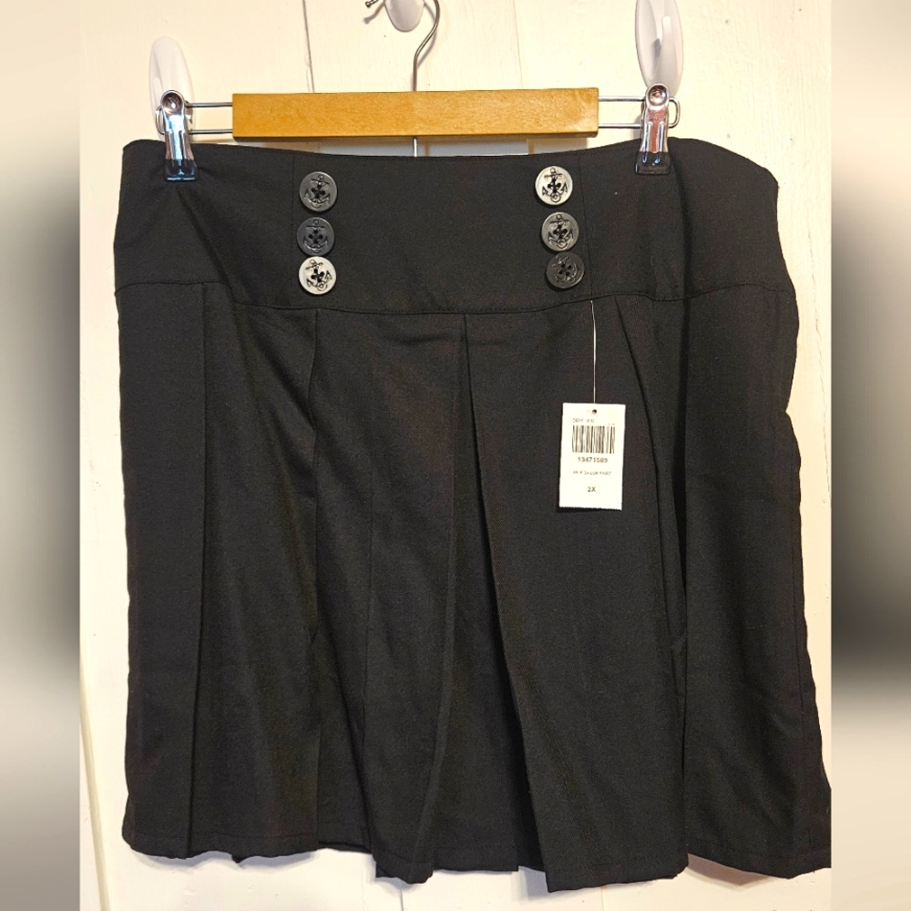 Hot Topic Black Sailor Pleated Skirt size 2X
